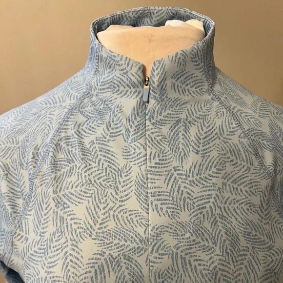 Peter Millar Printed Raglan Sleeve Perth Layer Quarter Zip - Medium - Picture 4 of 8